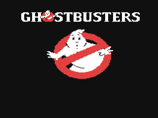 Ghostbusters title screen for Commodore 64