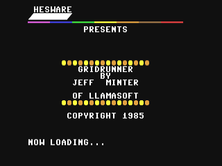 Gridrunner title screen for Commodore 64