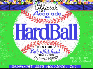 HardBall title screen for Commodore 64