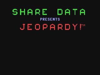 Jeopardy title screen for Commodore 64
