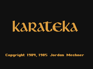Karateka title screen for Commodore 64