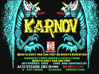 Karnov title screen for Commodore 64