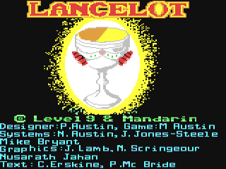 Lancelot title screen for Commodore 64