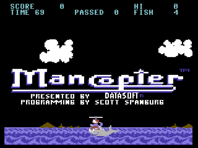 Mancopter title screen for Commodore 64