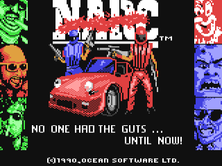 NARC title screen for Commodore 64