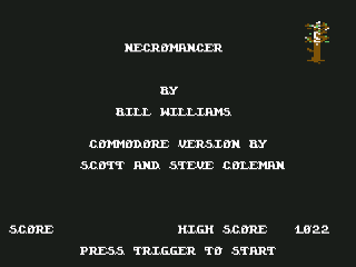 Necromancer title screen for Commodore 64