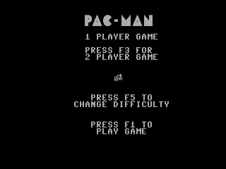 Pac-Man title screen for Commodore 64