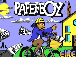 Paperboy title screen for Commodore 64