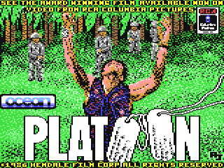 Platoon title screen for Commodore 64