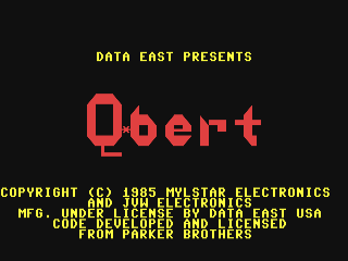 Q*Bert title screen for Commodore 64