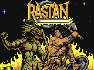 Rastan title screen for Commodore 64
