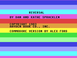Reversal title screen for Commodore 64