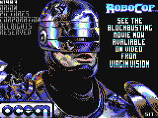 Robocop title screen for Commodore 64