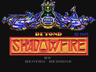 Shadowfire title screen for Commodore 64