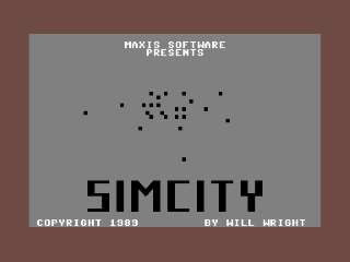 Sim City title screen for Commodore 64