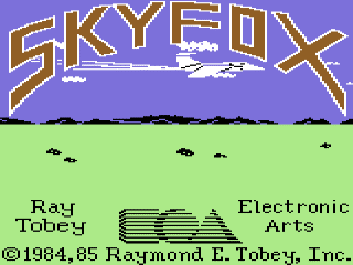Skyfox II: The Cygnus Conflict title screen for Commodore 64