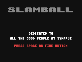 Slamball title screen for Commodore 64