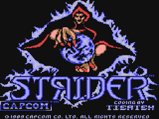 Strider title screen for Commodore 64