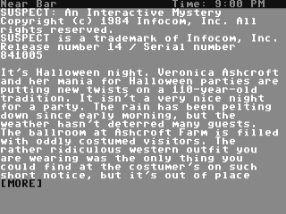 Suspect title screen for Commodore 64