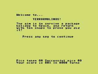 Terrormolinos title screen for Commodore 64