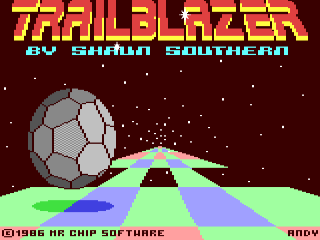 Trailblazer title screen for Commodore 64