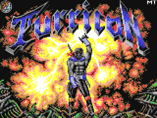 Turrican title screen for Commodore 64