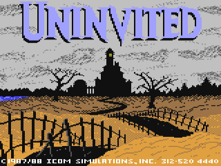 Uninvited title screen for Commodore 64