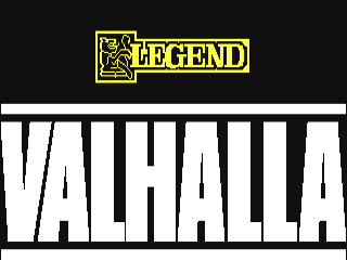 Valhalla title screen for Commodore 64