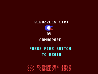 Viduzzles title screen for Commodore 64