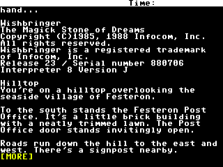 Wishbringer title screen for Commodore 64