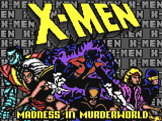 X-Men title screen for Commodore 64