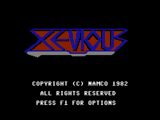 Xevious title screen for Commodore 64