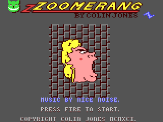 Zoomer title screen for Commodore 64