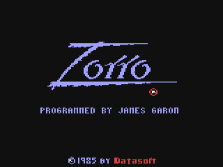 Zorro title screen for Commodore 64