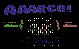 Aaargh! title screen for Commodore 64