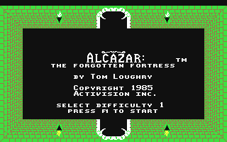 Alcazar title screen for Commodore 64