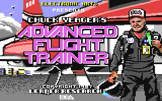 Chuck Yeager's Advanced Flight Trainer title screen for Commodore 64