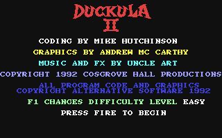Count Duckula 2 Featuring Tremendous Terence title screen for Commodore 64