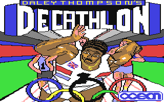 Daley Thompson's Decathlon title screen for Commodore 64
