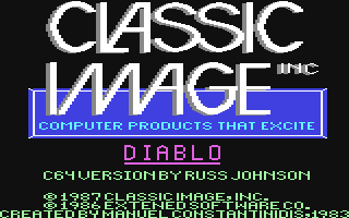 Diablo title screen for Commodore 64