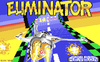 Eliminator title screen for Commodore 64
