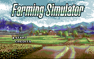 Farming Simulator: C64 Edition title screen for Commodore 64