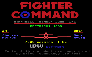 Fighter Command: The Battle Of Britain title screen for Commodore 64