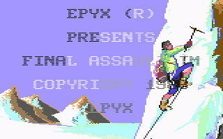 Final Assault title screen for Commodore 64