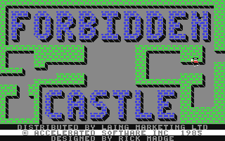Forbidden Castle title screen for Commodore 64