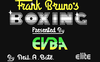 Frank Bruno's Boxing title screen for Commodore 64