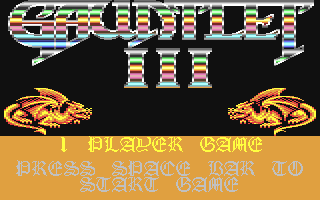 Gauntlet III title screen for Commodore 64
