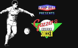 Gazza's Super Soccer title screen for Commodore 64