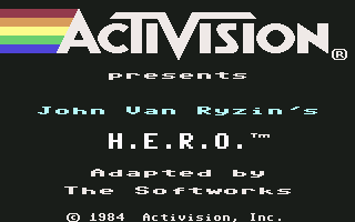 HERO title screen for Commodore 64