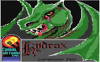 Hydrax title screen for Commodore 64
